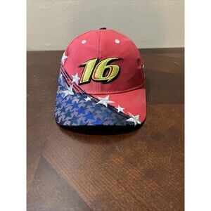 Greg Biffle Rouch Racing NASCAR #16 6 panel hat curved rim adjustable back